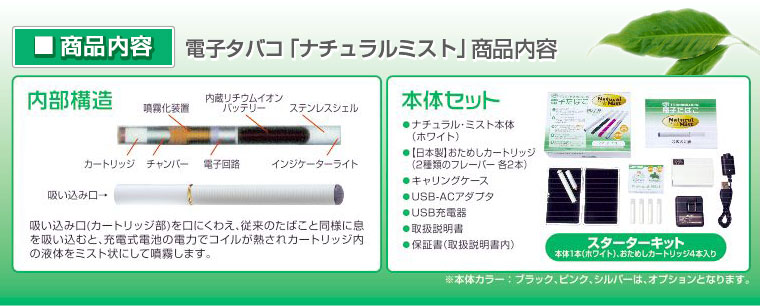 電子タバコナチュラルミスト PR6