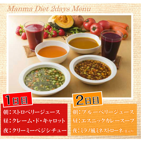 安心です：厚労省推奨量である1日に必要な野菜量(400g)、果物量(200g)もしっかり摂れます！ 