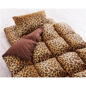 ヒョウ柄羽毛布団7点セット　フローリングタイプ(シングル)
