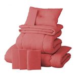 【ベッド専用】新20色羽根布団８点セット ベッドタイプ・ダブル ローズピンク