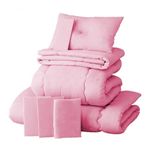【ベッド専用】新20色羽根布団８点セット ベッドタイプ・ダブル フレッシュピンク