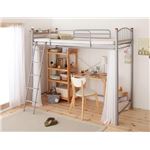 高さが選べる宮付きパイプロフトベッド 【trois】トロワ ハイタイプ