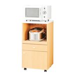 【Bieu】ビュウ キッチンカウンターワゴンA:50W ナチュラル