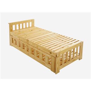 省スペース!収納式すのこペアベッド 【Space-joy】 ナチュラル