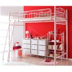 高さが選べる!ロマンティックアイアンロフトベッド 【Mary】 マリー/ハイタイプ ピンク