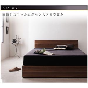 収納ベッド セミダブル【Pleasat】【ボンネルコイルマットレス:ハード付き】 ウォールナットブラウン シンプルモダンデザイン・収納ベッド 【Pleasat】プレザート