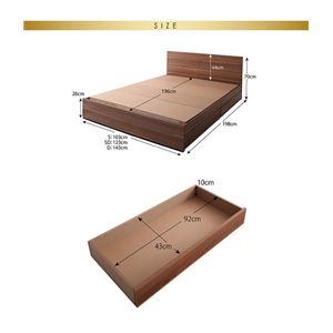 収納ベッド シングル【Pleasat】【国産ポケットコイルマットレス付き】 ウォールナットブラウン シンプルモダンデザイン・収納ベッド 【Pleasat】プレザート