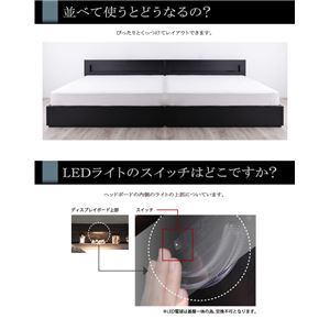 収納ベッド ダブル【Estado】【フレームのみ】ホワイト LEDライト・コンセント付き収納ベッド【Estado】エスタード