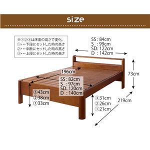すのこベッド ダブル【SFORZA】【フレームのみ】ブラウン 耐荷重600kg!棚・コンセントつき頑丈すのこベッド【SFORZA】スフォルツァ