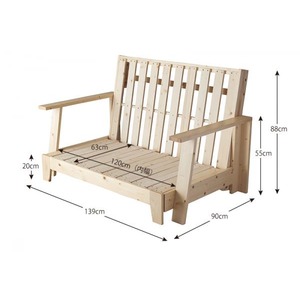 ソファーベッド 幅140cm【フレームのみ】伸縮型天然木すのこソファベッド Dueto ドゥエート