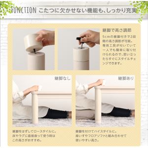 【単品】こたつテーブル 正方形(80×80cm) カラー:ホワイトウォッシュ 丸みがやさしいホワイト木目継脚こたつテーブル Snowdrop スノードロップ