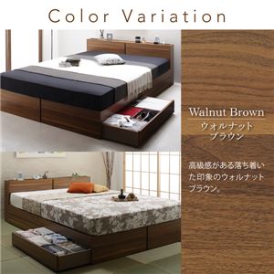 収納ベッド セミダブル【トッパー付きプレミアムポケットコイルマットレス付】フレームカラー:ナチュラル マットレスカラー:ブラック 棚・コンセント付き収納ベッド Seelen ジーレン