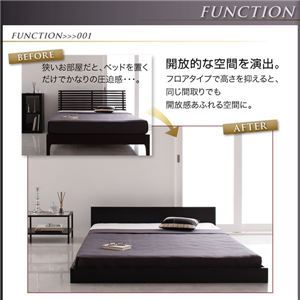 フロアベッド ダブル【プレミアムボンネルコイルマットレス付】フレームカラー：ブラック マットレスカラー：ブラック シンプルヘッドボード・フロアベッド llano ジャーノ