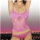 HUSTLER　SHREDDED CONVERTIBLE CAMI＆THONG LOVE BERRY(ピンク) M/L