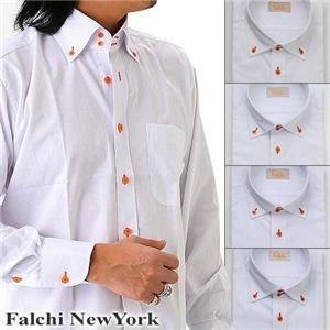 Falchi NewYork メンズ襟ワイドドレスシャツ F-D2W-OR ボーダー（#11） L 41-86