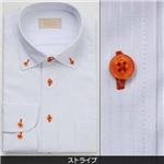 Falchi NewYork メンズ襟ワイドドレスシャツ F-D2W-OR ストライプ（#12） M 39-82