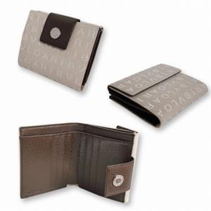 ブルガリ 22242 Wホック2つ折り 財布BVLGARI ベージュ