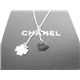 CHANEL(�V���l��)A37752 WH/BK�N���[�o�[���n�[�g&CC �l�b�N���X�z���C�g�~�u���b�N