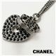 CHANEL(シャネル) ラインストーンハート＆ココマークネックレス A37892/BK