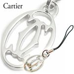 Cartier(カルティエ)　2Cモチーフ携帯電話ストラップ　T1220326・シルバー