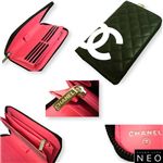 CHANEL(シャネル) A26710BK/WH カンボンライン ラウンドファースナー 財布