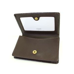 COACH(コーチ)ヘリテージストライプシグネチャー 40918 BKHDB カードケース カーキ/ダークブラウン