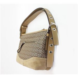 COACH(コーチ)ミニシグネチャー 10945 SKHCA ソフトダッフル ショルダーバッグ カーキ/キャメル