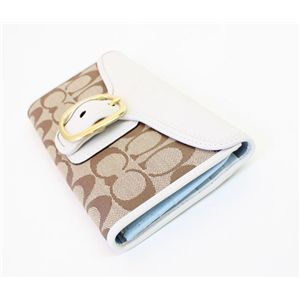 COACH(コーチ)ブリーカー シグネチャー 41536 BKHWW スリムエンベロープ 長財布 カーキ/ウインターホワイト