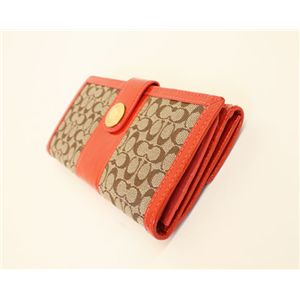 COACH(コーチ)エルゴパテント シグネチャー 41077 BKHRO スリムエンベロープ 長財布 カーキ/ローズ