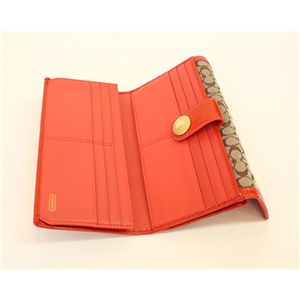 COACH(コーチ)エルゴパテント シグネチャー 41077 BKHRO スリムエンベロープ 長財布 カーキ/ローズ