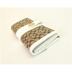 COACH(コーチ)エルゴパテント シグネチャー 41077 BKHWT スリムエンベロープ 長財布 カーキ/ホワイト 