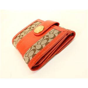 COACH(コーチ)エルゴパテントシグネチャー 41075 BKHRO ニューフレンチパース 2つ折財布 カーキ/ローズ