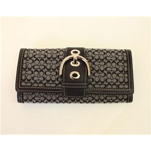 COACH(コーチ)ソーホーシグネチャー 41163 SBKWT スリムエンベロープウォレット 長財布 ブラック/ホワイト