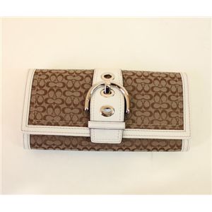 COACH(コーチ)ソーホーシグネチャー 41163 SKHWT スリムエンベロープウォレット 長財布 カーキ/ホワイト