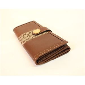 COACH(コーチ)エルゴシグネチャーレザー 40456 BTOKH スリムエンベロープ 長財布 ブラウン/カーキ 