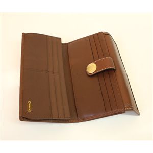 COACH(コーチ)エルゴシグネチャーレザー 40456 BTOKH スリムエンベロープ 長財布 ブラウン/カーキ 