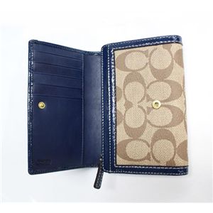 COACH(�R�[�`)�w���e�[�W�X�g���C�v �V�O�l�`���[ 40920 BKHBL �R���p�N�g�N���b�` ��܍��z �J�[�L/�u���[