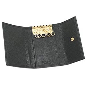 BVLGARI ブルガリ 25242 DOPPIOTONDO ドッピオトンド 6連キーケース ブラック×ゴールド