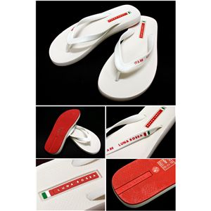 PRADA T_ LUY006 FLIP FLOP-WHITE+RED TCY5/6