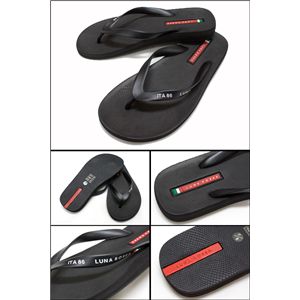 PRADA SPORTS LUNA ROSSA iv_X|[c ibTj T_ LUY006 FLIP FLOP-BLACK+BLACK TCY11/12	