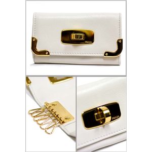PRADA キーケース 1M0222 SOFT CALF TWIST-TALCO