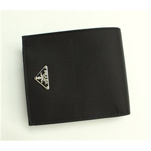 PRADA (プラダ) 二つ折り財布 2M0738 TESSUTO NERO