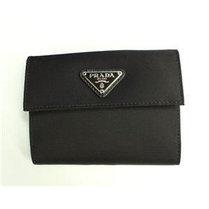 PRADA (プラダ) ダブルホック 二つ折り財布 1M0523 TESSUTO NERO