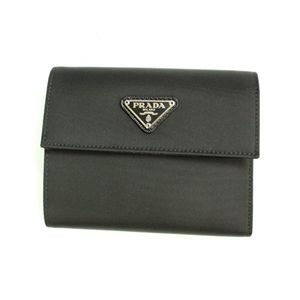 PRADA (プラダ) 三つ折り財布 1M0170 TESSUTO NERO