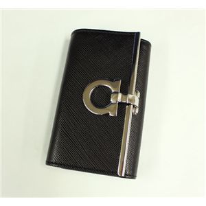 Salvatore Ferragamo(フェラガモ) キーケース 22-4627 NERO PEBBLE CALF