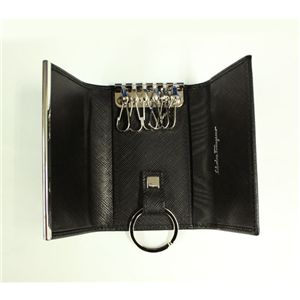 Salvatore Ferragamo（フェラガモ） キーケース 22-4627 NERO PEBBLE CALF