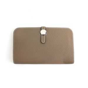 HERMES (エルメス) 財布 ドゴンGM トゴ エトープ シルバー金具 HERMES (エルメス) 財布 ドゴンGM トゴ エトープ シルバー金具