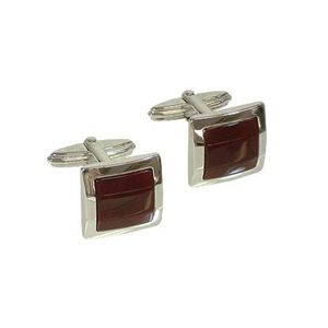 dunhill (ダンヒル) カフス JS8242H/K シルバー×ワインレッド