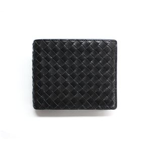 SONNE(ゾンネ)2ッ折財布(小銭入れ無し)イントレチャート SOI010/BLK ブラック