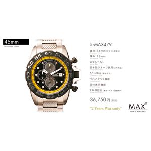 MAX XL WATCH y}bNX EHb`z rv 5-MAX479 45mm FACE LINE